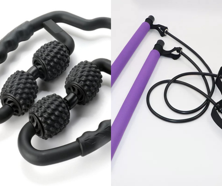 COMBO BARRA PILATES + RODILLO MASAJEADOR